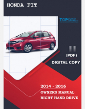 2014 - 2016 HONDA FIT OWNERS MANUAL FOR RHD AND LHD